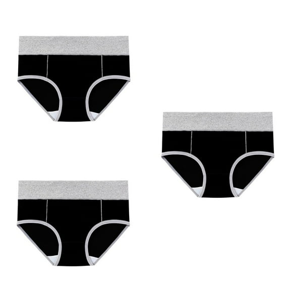 yillto 3 Pack Women's Plus Size Underwear Cotton High Waist Stretch Panties Full Coverage Seamless Panties