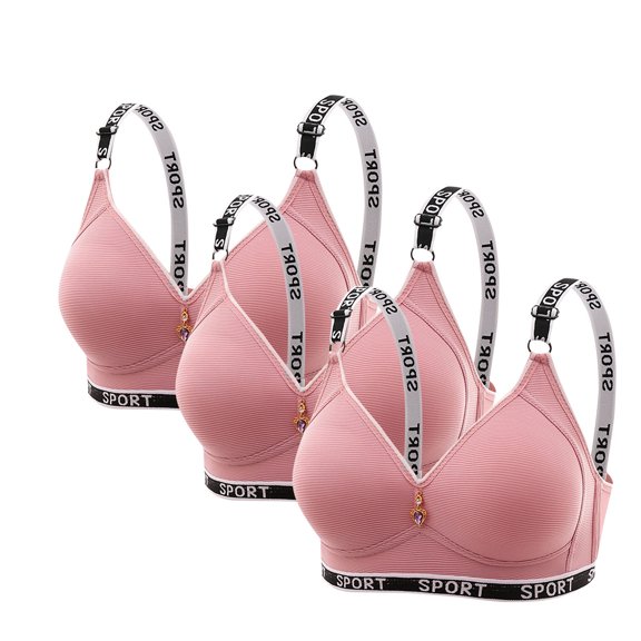 yillto 3 Pack Womens Bra with Supportive Full Coverage Push up No Underwire Comfy Everyday Bralettes