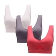 thumbnail image 1 of yillto 3 Pack Womens Plus Size Sport Bra Wireless Padded Workout Yoga Gym Running Support Tanks Bras, 1 of 3