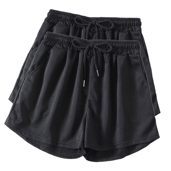 yillto 3 Pack Big Girls Sweat Shorts Casual Lounge Comfy Drawstring High Waist Shorts Summer Athletic Shorts