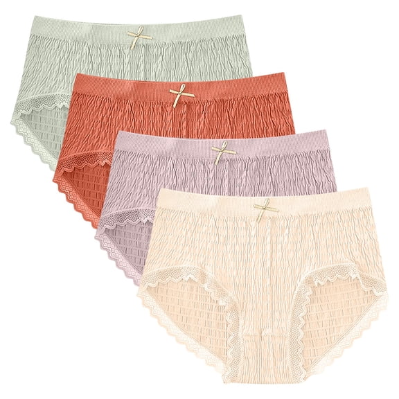 yillto 4 Pack Briefs for Womens Full Coverage Stretchy Underwear Ladies Breathable Comfy Panties Underpants