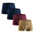 thumbnail image 1 of yillto 4 Pack Mens Briefs Underwear Silk Seamless Boxer Trunks for Men Big and Tall Breathable Briefs, 1 of 2
