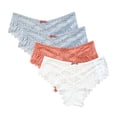 thumbnail image 1 of yillto 4 Pack Womens Lace Thongs Plus Size High Waist Breathable Panties Ladies No Show Underwear, 1 of 6