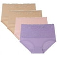 thumbnail image 1 of yillto 4 Pack Womens Plus Size Briefs Breathable High Waist Underwear Soft Comfy Panties Underpants, 1 of 6