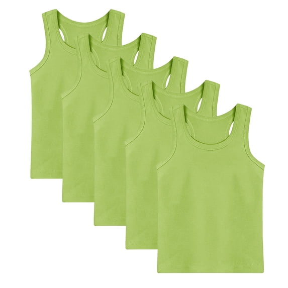 yillto 5 Pack Kids Tank Racerback Sleeveless Cotton Tops Summer Basic Casual Tee for Boys Girls Gym Tshirts