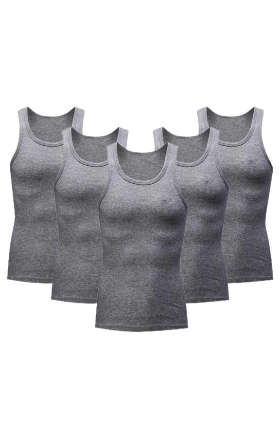 5 Pack Mens Muscle Tank Tops Sleeveless Crew Neck Workout Gym Tee Tshirts Summer Causal Tops