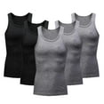 thumbnail image 1 of yillto 5 Pack Mens Muscle Tank Tops Sleeveless Crew Neck Workout Gym Tee Tshirts Summer Causal Tops, 1 of 6