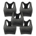 thumbnail image 1 of yillto 5 Pack Women's Seamless Racerback Sports Bra Wireless Support Yoga Gym Workout Athletic Bras, 1 of 6