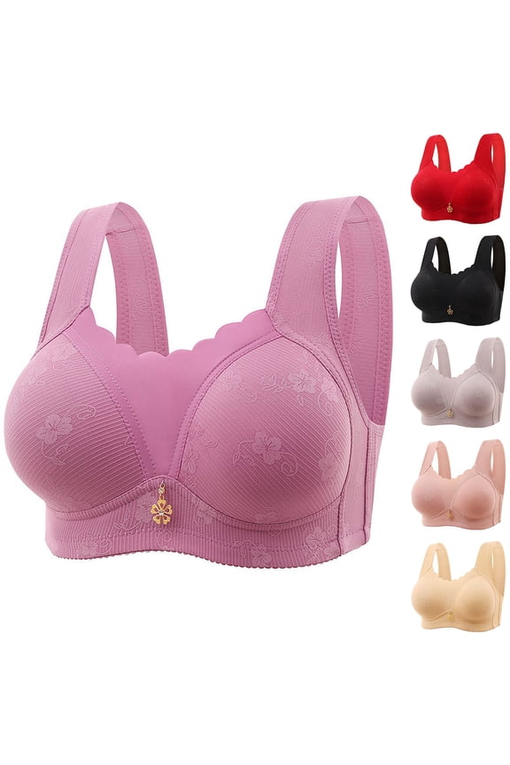 6 Pack Womens Bralettes Everyday Full Coverage Push up Bra Wireless Comfortable Breathable for Women