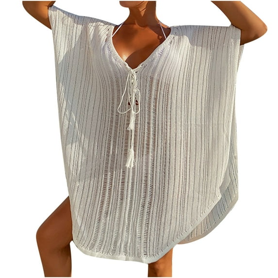 yillto Bathing Suit Cover Ups for Women Swimwear Beach Bikini Swimsuit Ladies Crochet Loose Dress