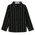 thumbnail image 1 of yillto Big Boys Cotton Button down Shirt Striped Long Sleeve Collared Blouse Kids Fall Casual Loose Tops, 1 of 5