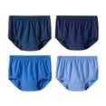 thumbnail image 1 of yillto Big and Tall Cotton Briefs for Mens Elastic Waist Loose Comfy Breathable Underwear 4 Pack, 1 of 7