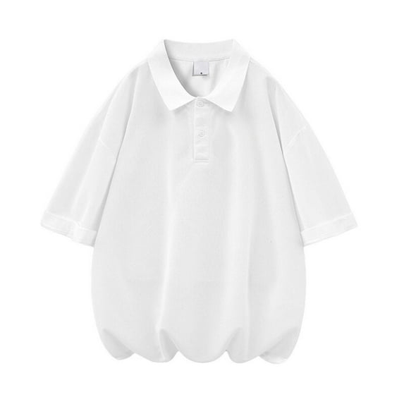 yillto Big and Tall Golf Top for Mens Basic Solid Color Short Sleeve Collared Loose Summer Shirts