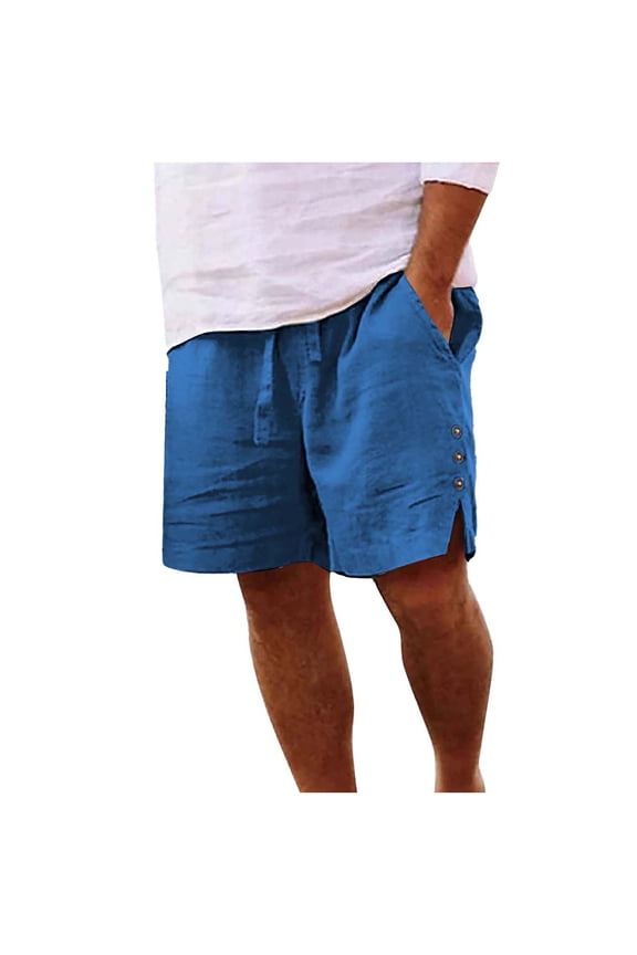 Big and Tall Mens Beach Shorts Lightweight Cotton Linen Loose Short Pant Summer Vacation Yoga Shorts