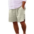 thumbnail image 1 of yillto Big and Tall Mens Beach Shorts Lightweight Cotton Linen Loose Short Pant Summer Vacation Yoga Shorts, 1 of 7