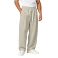 thumbnail image 1 of yillto Big and Tall Mens Pants Straight Leg Drawstring Elastic Waist Sweatpant with Pockets Baggy Lounge Pant, 1 of 7