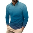 thumbnail image 1 of yillto Big and Tall Shirts for Men Gradient Fashion Sweatshirts Tops Quarter Zipper Pullover Shirt, 1 of 5