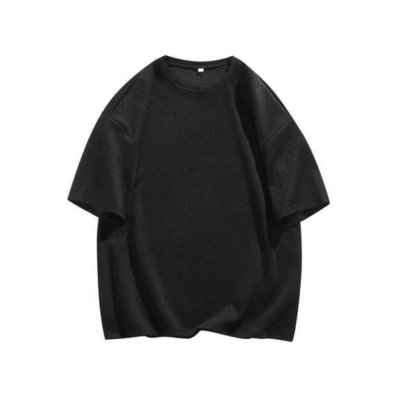 yillto Big and Tall Shirts for Mens Oversized Baggy Short Sleeve Round Neck Solid Color Causal Tshirts