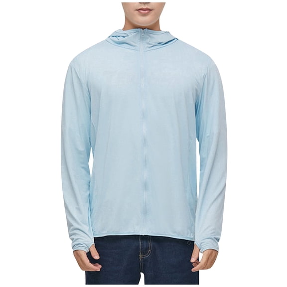 yillto Big and Tall Sun Protection Jacket for Mens Lightweight Zip up Hoodie Long Sleeve Hiking Jackets