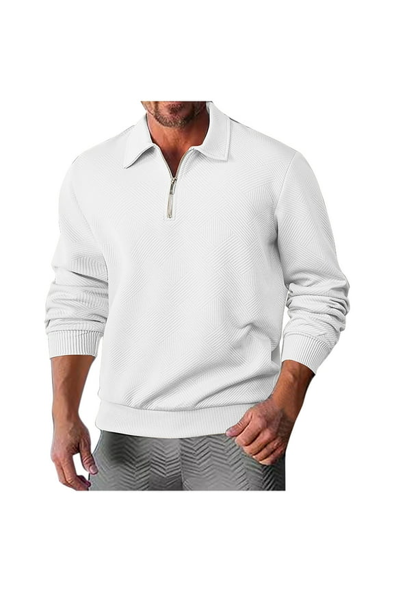 Big and Tall Sweatshirt for Men Long Sleeve Collar Quarter Zip Pullover Top Loose Casual Sweatshirt