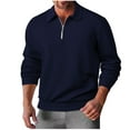 thumbnail image 1 of yillto Big and Tall Sweatshirt for Men Long Sleeve Collar Quarter Zip Pullover Top Loose Casual Sweatshirt, 1 of 7