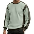 thumbnail image 1 of yillto Big and Tall Sweatshirt for Mens Crewneck Pullover Tops Baggy Color Block Casual Fall Sweatshirts, 1 of 4