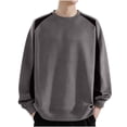 thumbnail image 1 of yillto Big and Tall Sweatshirts for Men Long Sleeve Round Neck Drop Shoudler Causal Loose Sweatshirt, 1 of 5