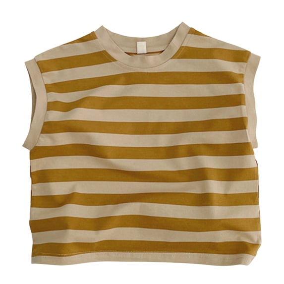 yillto Boys Cotton Tank Sleeveless Striped Undershirts Loose Casual Tee for Kids Summer Athletic Tshirts