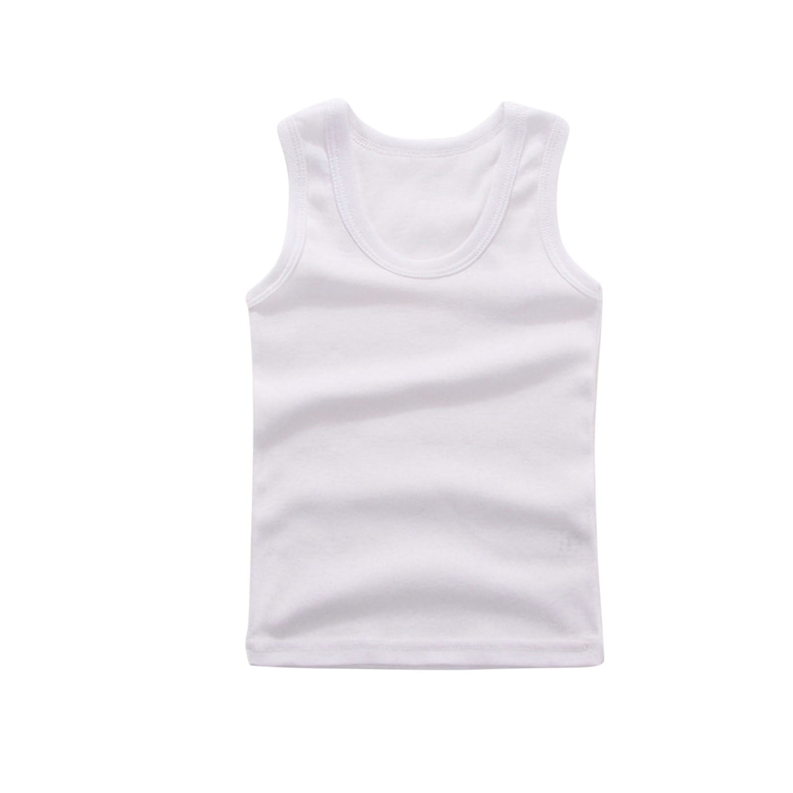 yillto Boys Cotton Tank Top Undershirt Kids Basic Solid Color Sleeveless Tshirt for Boy 2-14 Years