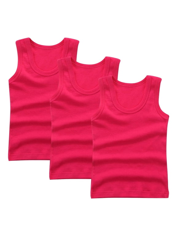 Boys Cotton Tank Top Undershirt Kids Basic Solid Color Sleeveless Tshirt for Boy 2-14 Years