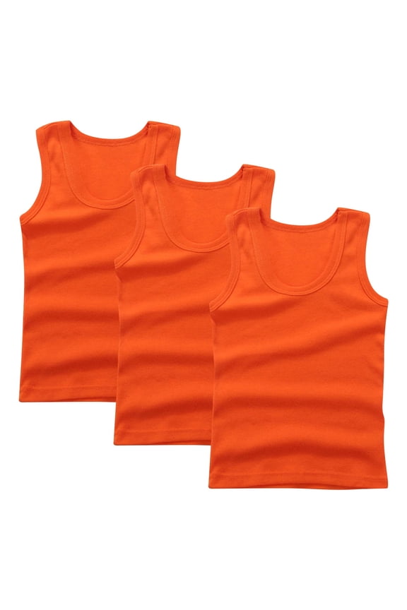 Boys Cotton Tank Top Undershirt Kids Basic Solid Color Sleeveless Tshirt for Boy 2-14 Years