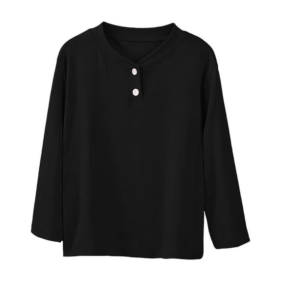 yillto Boys Girls Long Sleeve Tops Casual Loose Solid Color Sweatshirts Kids Fall Fashion Tshirts Clothes