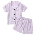 thumbnail image 1 of yillto Boys Girls Satin Pajamas Sets Short Sleeve Button down Silky Top and Lounge Shorts Clothes, 1 of 7