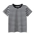 thumbnail image 1 of yillto Boys Girls Striped Tshirts Summer Basic Cotton Short Sleeve Round Neck Tee Shirts 2-12 Years, 1 of 4