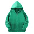 thumbnail image 1 of yillto Boys Girls Sweatshirts Coats with Hoodie Long Sleeve Causal Coat Kids Basic Zip up Sweatshirt with Pockets, 1 of 5