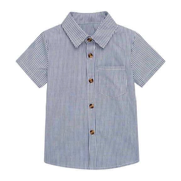 yillto Boys Short Sleeve Button down Cotton Dress Shirts Summer Casual School Uniform Clothes 3- 11 Years