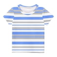 thumbnail image 1 of yillto Boys Short Sleeve Shirts Striped Printed Crew Neck Summer Causal Tshirts for Kids 3-11 Years, 1 of 3
