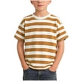 thumbnail image 1 of yillto Boys Striped T Shirts Cotton Short Sleeve Crewneck Tops Basic Summer Soft Tee Shirt 1-14 Years, 1 of 7