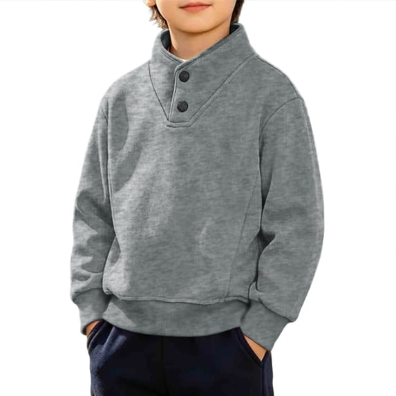 yillto Boys Sweatshirt Long Sleeve Kids Mock Neck Pullover Fall Winter Clothes for 4-14 Years