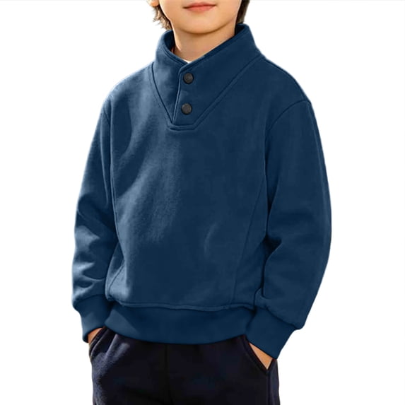 yillto Boys Sweatshirt Long Sleeve Kids Mock Neck Pullover Fall Winter Clothes for 4-14 Years