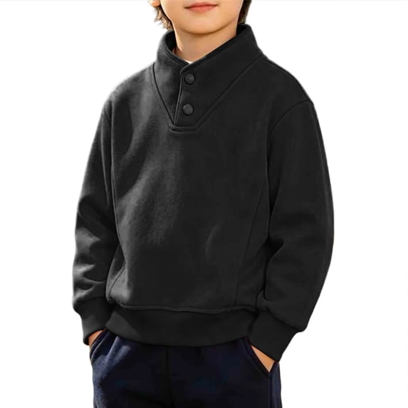 yillto Boys Sweatshirt Long Sleeve Kids Mock Neck Pullover Fall Winter Clothes for 4-14 Years