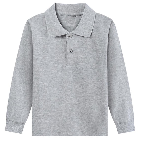 yillto Boys Uniform Long Sleeve Dressy Shirt Soft Casual Golf Shirt School Uniforms Blouse for Kids