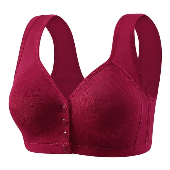 yillto Bras for Women Plus Size Breathable Front Close Button Bras Full Coverage Comfort No Underwire Bra