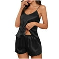 thumbnail image 1 of yillto Cami Pajama Set for Women Sleepwear V Neck Top and Lace Trim Short Pjs Sets Nightwear 2 Piece, 1 of 3