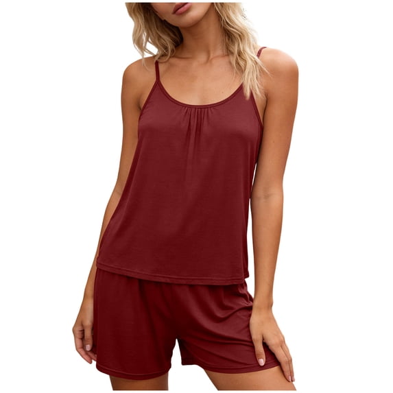 yillto Cami Pjs Set for Womens Camisoles Tops Sleeveless Shirts and Sleepwear Pjs Shorts Lightweight Sets