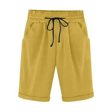 yillto Casual Shorts for Women Elastic Waist Drawstring Shorts Summer Trendy Loose Shorts with Pockets