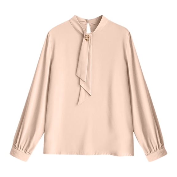 yillto Chiffon Blouse for Womens Plus Size Mock Neck Pullover Dressy Top Work Office Casual Business Shirts