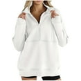 thumbnail image 1 of yillto Collared Sweatshirt for Women Quarter Zipper Pullover Oversized Baggy Fall Casual Sweatshirts Tops, 1 of 7