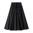 thumbnail image 1 of yillto Cotton Linen Skirts for Womens Elastic Waist Pleated Flowy Summer Beach Boho Loose Long Skirts, 1 of 5