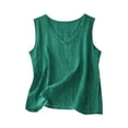 thumbnail image 1 of yillto Cotton Linen Tank for Womens Sleeveless Round Neck Loose Tops Crop Casual Summer Shirts Tanks, 1 of 4